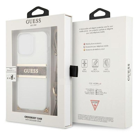 Guess 4G Gold Stripe Crossbody - Etui iPhone 13 Pro