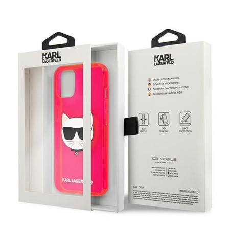 Karl Lagerfeld Choupette Head - Etui iPhone 13 (fluo różowy)