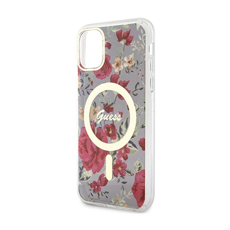 Guess Flower MagSafe - Etui iPhone 11 (Zielony)