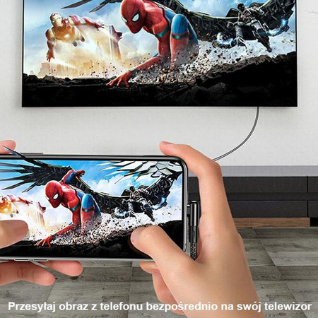 USAMS US-SJ442 - Kabel HDMI - Lightning 2m (czarny)