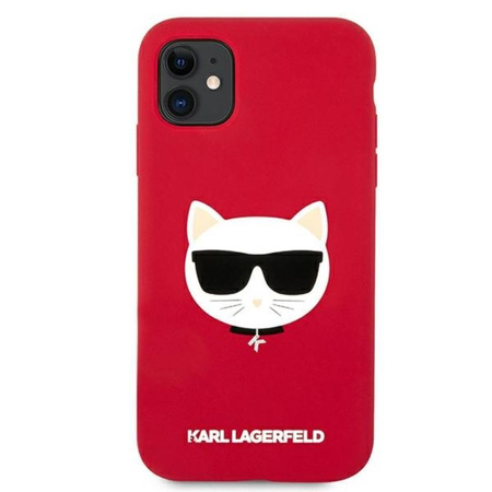 Karl Lagerfeld Choupette Head Silicone - Etui iPhone 11 (czerwony)