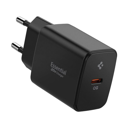 Spigen Essential EE201EU GaN - Ładowarka sieciowa USB-C 20W (Czarny)