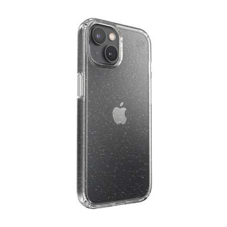 Speck Presidio Perfect-Clear with Glitter - Etui iPhone 14 / iPhone 13 z powłoką MICROBAN (Clear / Gold Glitter)