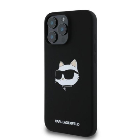 Karl Lagerfeld Silicone Choupette Head Print MagSafe - Etui iPhone 16 Pro Max (czarny)