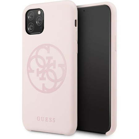 Guess Silicone 4G Tone to Tone - Etui iPhone 11 Pro Max (Light Pink)