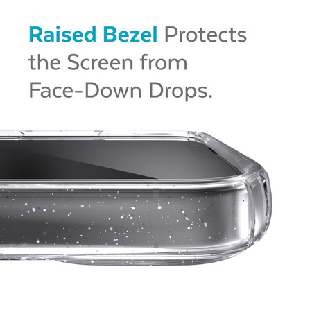 Speck Presidio Perfect-Clear with Glitter - Etui iPhone 13 z powłoką MICROBAN (Clear/Platinum Glitter)