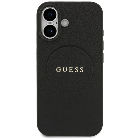 Guess Grained Ring MagSafe - Etui iPhone 17 (czarny)