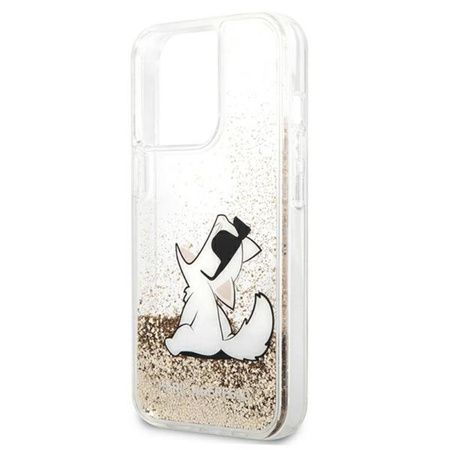Karl Lagerfeld Liquid Glitter Choupette Fun - Etui iPhone 13 Pro (złoty)