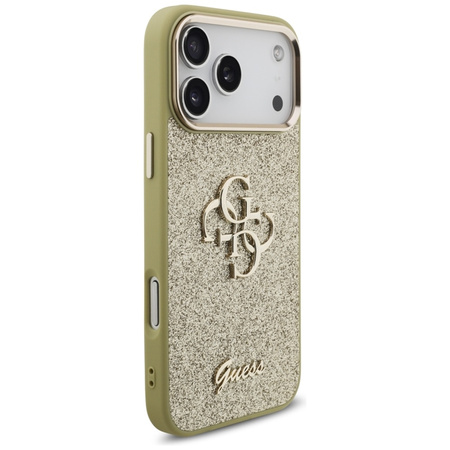 Guess Fixed Glitter Big 4G Metal Frame - Etui iPhone 17 Pro Max (złoty)