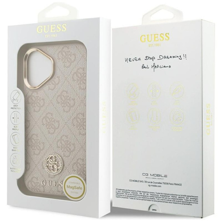 Guess 4G Strass Logo MagSafe - Etui iPhone 17 Pro (różowy)