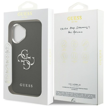 Guess Grained Big 4G Classic Logo - Etui iPhone 17 (czarny)