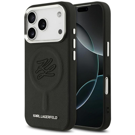 Karl Lagerfeld Initial & Metal Logo MagSafe - Etui iPhone 17 Pro (czarny)