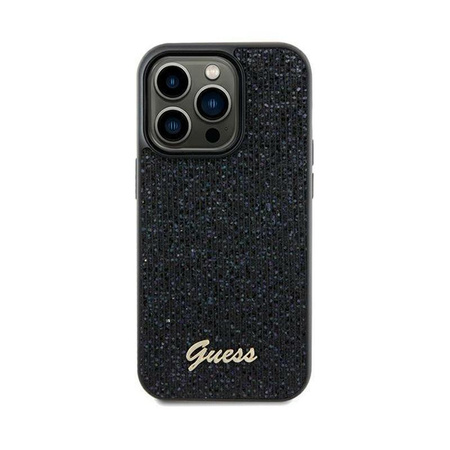 Guess Disco Metal Script - Etui iPhone 12 / iPhone 12 Pro (czarny)