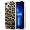 Guess Leopard Electro Stripe - Etui iPhone 13 mini (Brown)