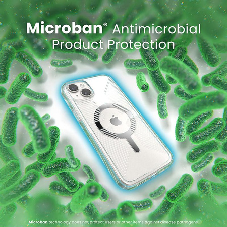 Speck Gemshell Grip + MagSafe - Etui do iPhone 15 Plus (Clear / Chrome Finish)