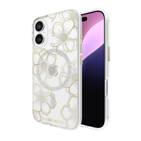 Case-Mate Floral Gems MagSafe - Etui iPhone 16 (Gold)