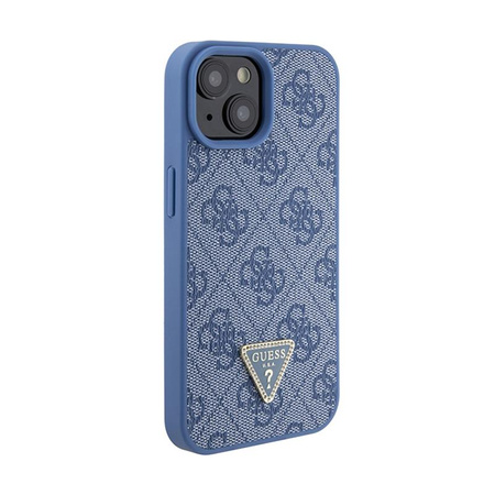 Guess Leather 4G Triangle Strass - Etui iPhone 15 (niebieski)