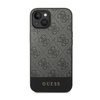 Guess 4G Bottom Stripe Metal Logo Collection - Etui iPhone 14 (szary)