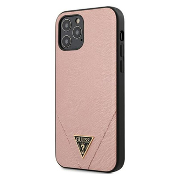 Guess Saffiano V - Etui iPhone 12 / iPhone 12 Pro (różowy)