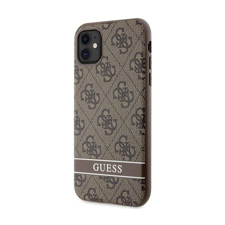 Guess 4G Printed Stripe - Etui iPhone 11 / iPhone XR (brązowy)