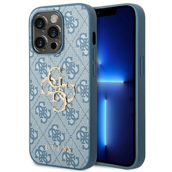Guess 4G Big Metal Logo - Etui iPhone 14 Pro (niebieski)