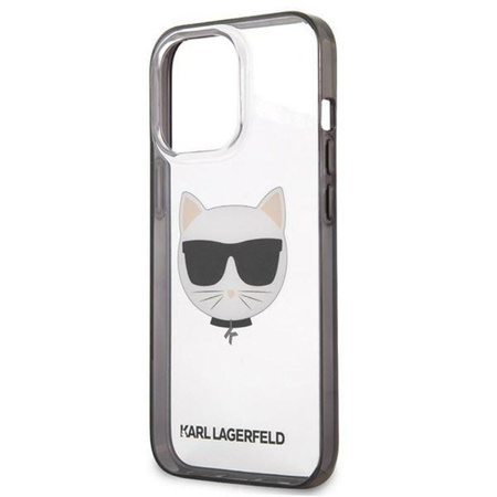 Karl Lagerfeld Choupette Head - Etui iPhone 13 Pro Max (przezroczysty / czarna ramka)