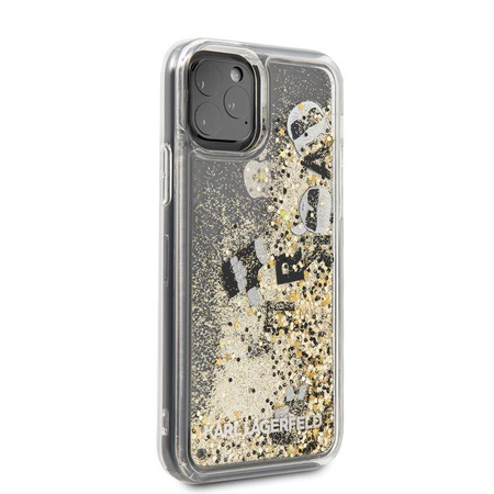 Karl Lagerfeld Glitter Liquid Floatting Charms - Etui iPhone 11 Pro (Gold Floatting Charms)