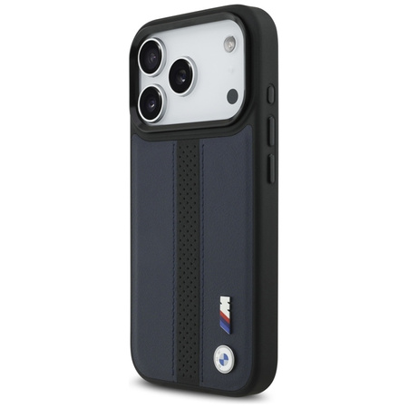 BMW M Perforated Stripe Logo MagSafe - Etui iPhone 17 Pro (granatowy)
