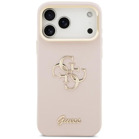 Guess Grained Big 4G & Stand Camera - Etui iPhone 17 Pro Max (różowy)