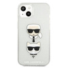 Karl Lagerfeld Glitter Karl & Choupette Head - Etui iPhone 13 (srebrny)