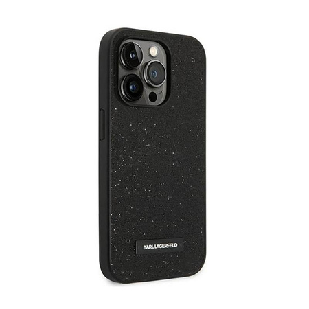 Karl Lagerfeld Glitter Plaque Logo - Etui iPhone 14 Pro (czarny)