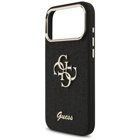 Guess Fixed Glitter Big 4G Metal Frame - Etui iPhone 17 Pro Max (czarny)