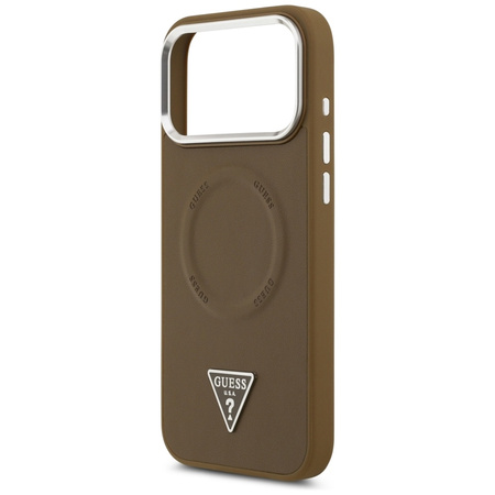 Guess Triangle Logo MagSafe - Etui iPhone 17 Pro Max (brązowy)