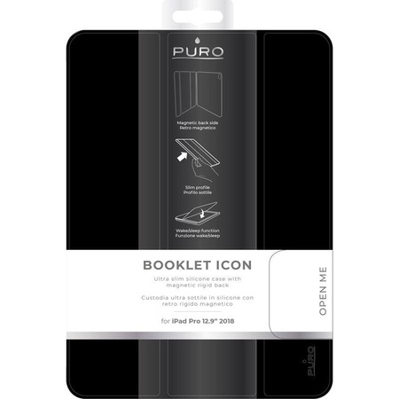 PURO ICON Booklet Case – Bezramkowe etui iPad Pro 12.9” (2018) w/Magnet & Stand up (Czarny)