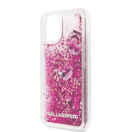 Karl Lagerfeld Glitter Liquid Floatting Charms - Etui iPhone 11 (Pink Floatting Charms)