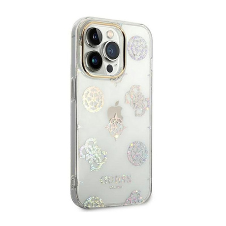 Guess Peony Glitter Case – Etui iPhone 14 Pro Max (Przezroczysty)