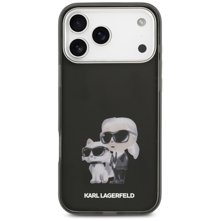 Karl Lagerfeld IML Aquarelle Karl & Choupette & Logo MagSafe - Etui iPhone 17 Pro (czarny)