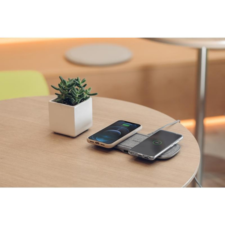 Moshi Sette Q - Podwójna bezprzewodowa ładowarka indukcyjna Qi do iPhone i Android (Nordic Grey)