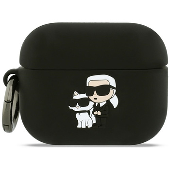 Karl Lagerfeld Silicone Karl & Choupette Head 3D - Etui AirPods Pro 3 (czarny)