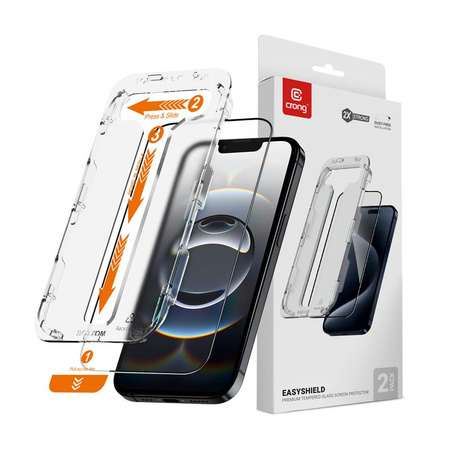 Crong EasyShield 2-Pack - Szkło hartowane iPhone 14 / iPhone 13 / iPhone 13 Pro (2 sztuki)