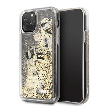 Karl Lagerfeld Glitter Liquid Floatting Charms - Etui iPhone 11 Pro (Gold Floatting Charms)