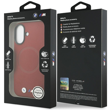 BMW M FW Metal Logo MagSafe - Etui iPhone 17 (czerwony)