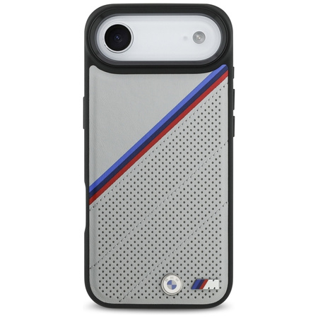 BMW M Tricolor Metal Logo MagSafe - Etui iPhone Air (szary)