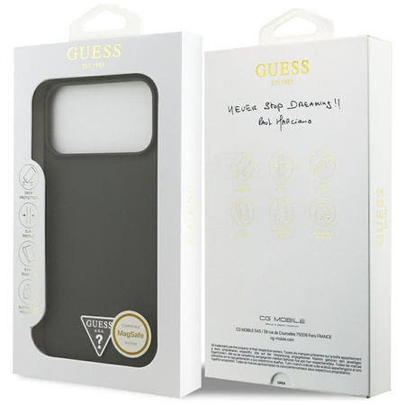 Guess Silicone Triangle Logo MagSafe - Etui iPhone 17 Pro Max (khaki)