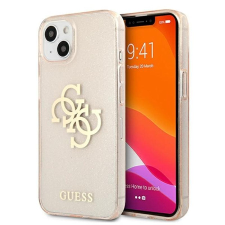 Guess Glitter 4G Big Logo - Etui iPhone 13 (złoty)