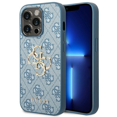 Guess 4G Big Metal Logo - Etui iPhone 14 Pro (niebieski)