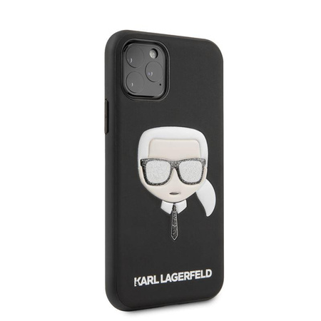 Karl Lagerfeld Iconic Embossed Glitter Case - Etui iPhone 11 Pro (Black)