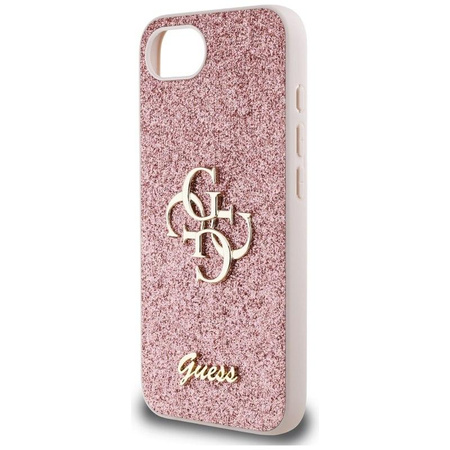 Guess Fixed Glitter Big 4G - Etui do iPhone 16e (różowy)