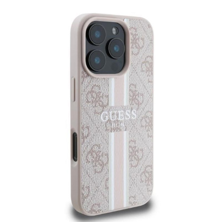 Guess 4G Printed Stripes MagSafe - Etui iPhone 16 Pro (różowy)