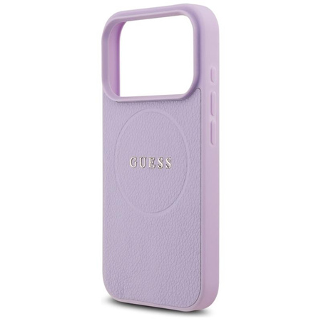 Guess Grained Ring MagSafe - Etui iPhone 17 Pro (fioletowy)